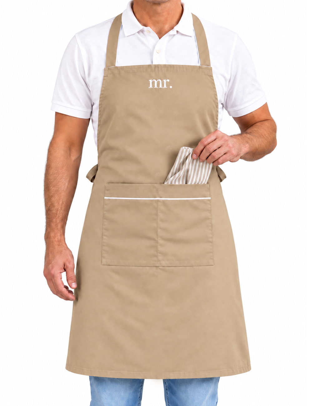 Delantal Bernarda beige hombre